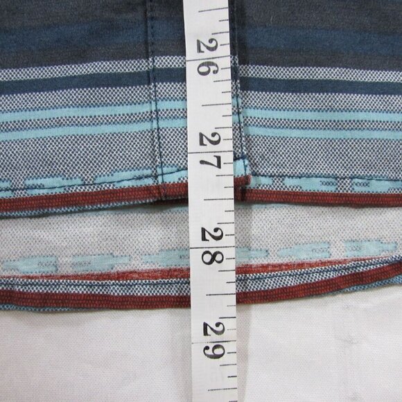 Cruel Denim Women's XL Long Sleeve Aztec Stripe Print Snap Western Shirt Navy Bl - Picture 5 of 5